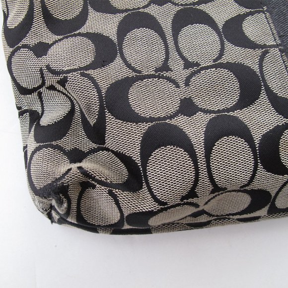 Coach Signature Crossbody monogram gray & Black Shoulder pre owned luxur… - Picture 3 of 11